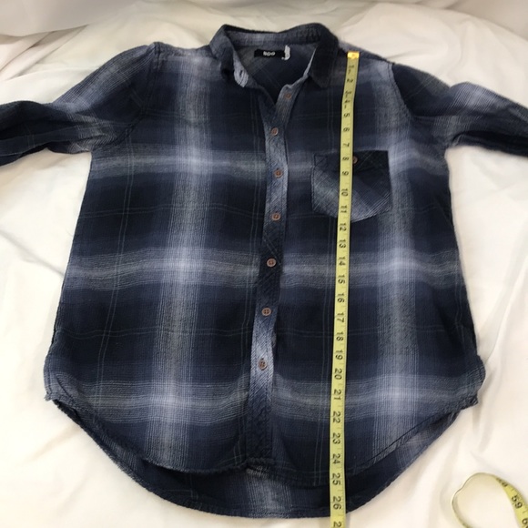 Urban Outfitters BDG Blue Flannel Shirt Size Small Petite - Picture 6 of 8